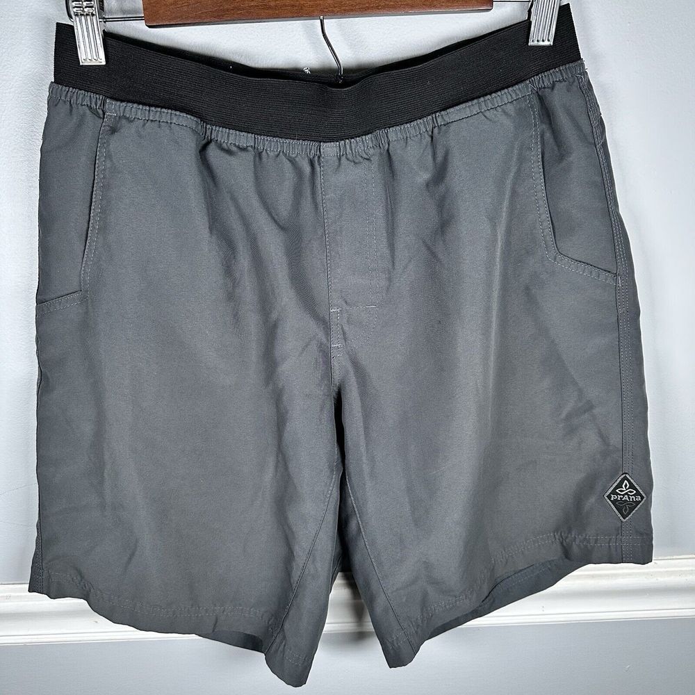Prana Mens Shorts Small Gray Vaha Pull On Recycled Polyester